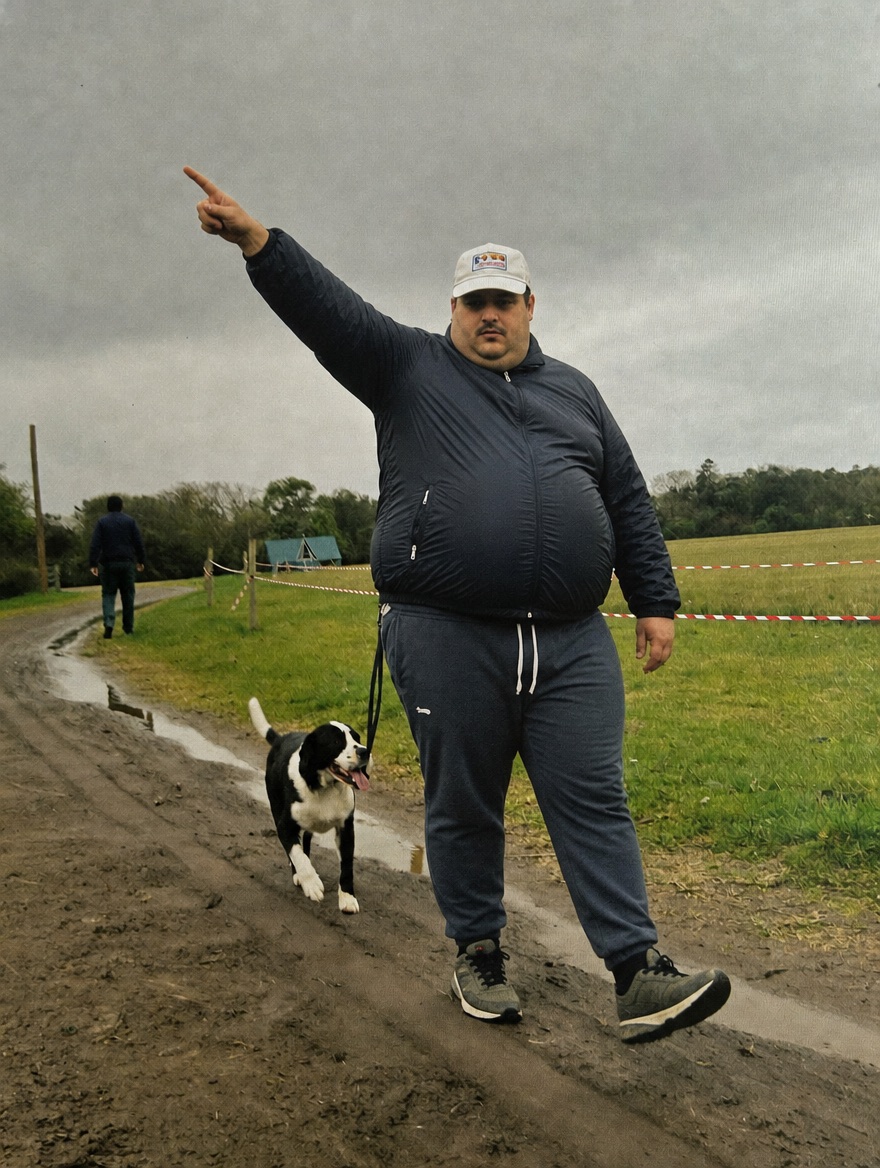 Illustrative photo pair, man in his thirties — before treatment